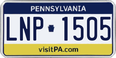 PA license plate LNP1505