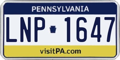 PA license plate LNP1647