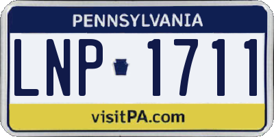 PA license plate LNP1711