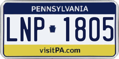 PA license plate LNP1805