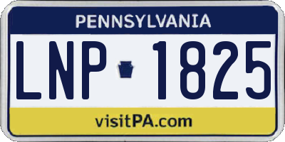PA license plate LNP1825