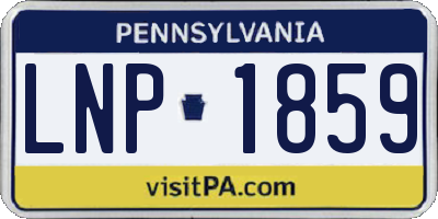 PA license plate LNP1859