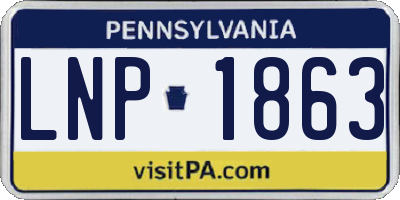 PA license plate LNP1863