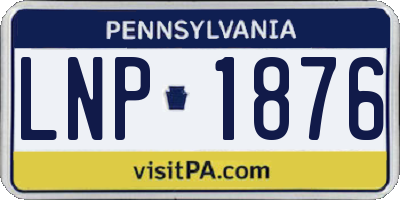 PA license plate LNP1876