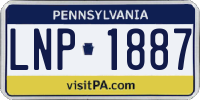 PA license plate LNP1887