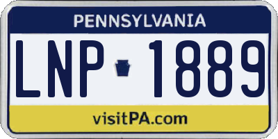 PA license plate LNP1889