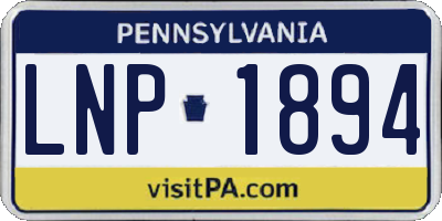 PA license plate LNP1894
