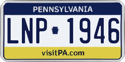 PA license plate LNP1946