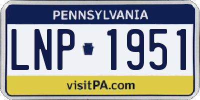 PA license plate LNP1951