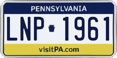 PA license plate LNP1961