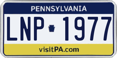 PA license plate LNP1977
