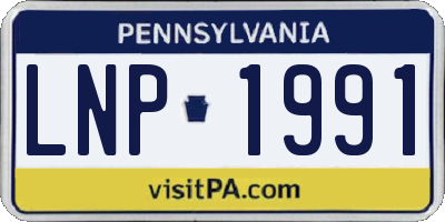 PA license plate LNP1991