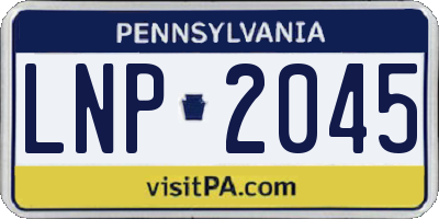 PA license plate LNP2045
