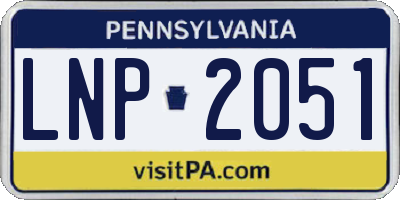 PA license plate LNP2051