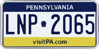 PA license plate LNP2065