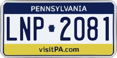 PA license plate LNP2081