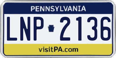 PA license plate LNP2136
