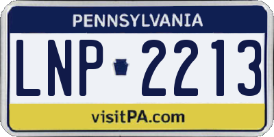 PA license plate LNP2213