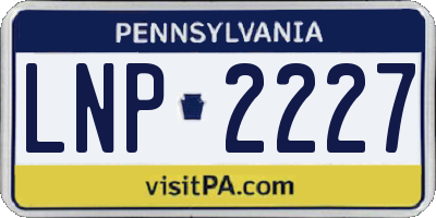 PA license plate LNP2227
