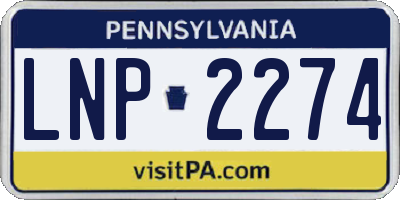 PA license plate LNP2274
