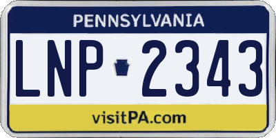 PA license plate LNP2343