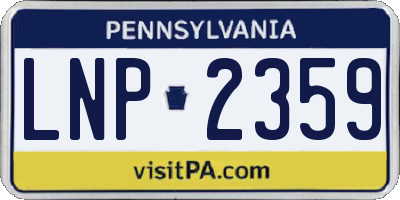 PA license plate LNP2359
