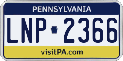 PA license plate LNP2366