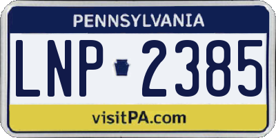 PA license plate LNP2385