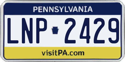 PA license plate LNP2429