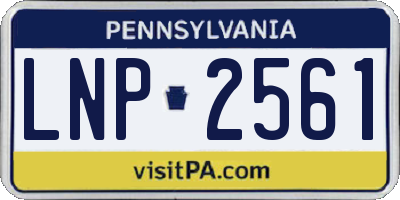 PA license plate LNP2561