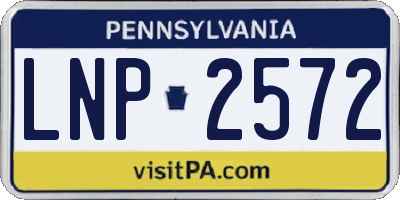 PA license plate LNP2572