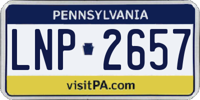 PA license plate LNP2657