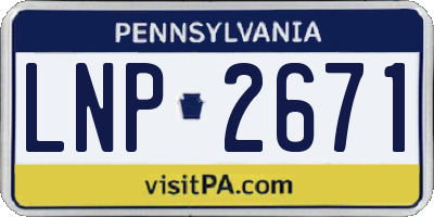 PA license plate LNP2671
