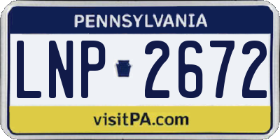 PA license plate LNP2672