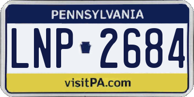 PA license plate LNP2684
