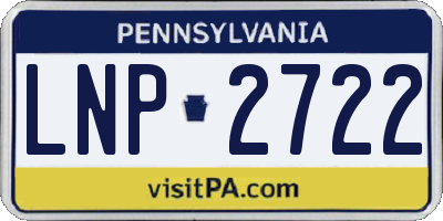 PA license plate LNP2722