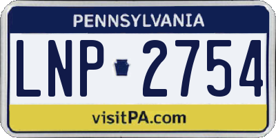 PA license plate LNP2754