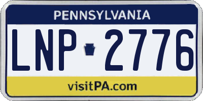 PA license plate LNP2776