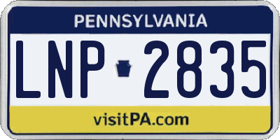 PA license plate LNP2835