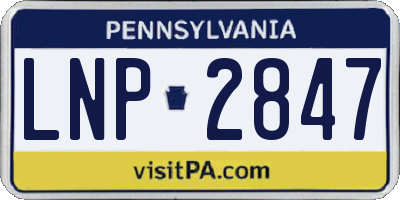 PA license plate LNP2847