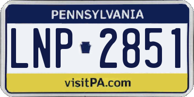 PA license plate LNP2851