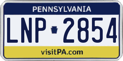 PA license plate LNP2854