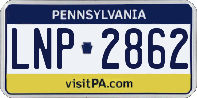PA license plate LNP2862