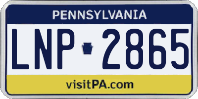 PA license plate LNP2865