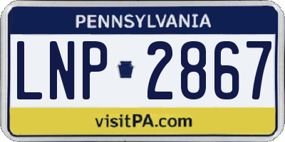 PA license plate LNP2867