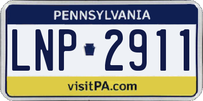 PA license plate LNP2911