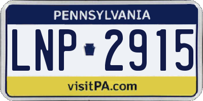 PA license plate LNP2915