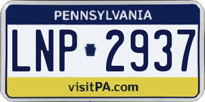 PA license plate LNP2937