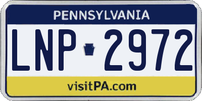 PA license plate LNP2972