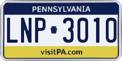 PA license plate LNP3010